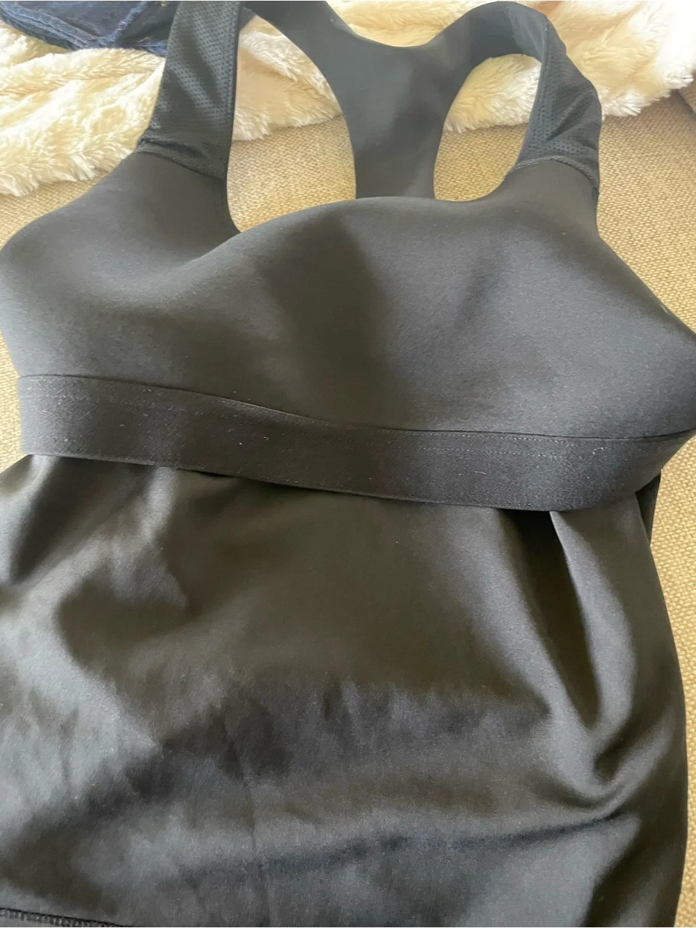 Nike Black Racerback Tank Top with White Swoosh